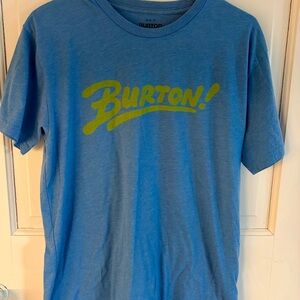 Burton Logo T-Shirt Men’s Sky Blue Lime Graphic Tee Size L
